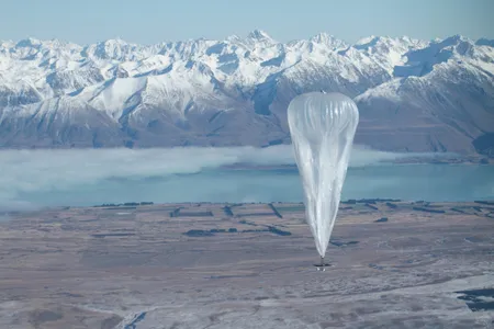 One of Google’s Project Loon balloons launched in June 2013 over Christchurch, New Zealand’s south island.