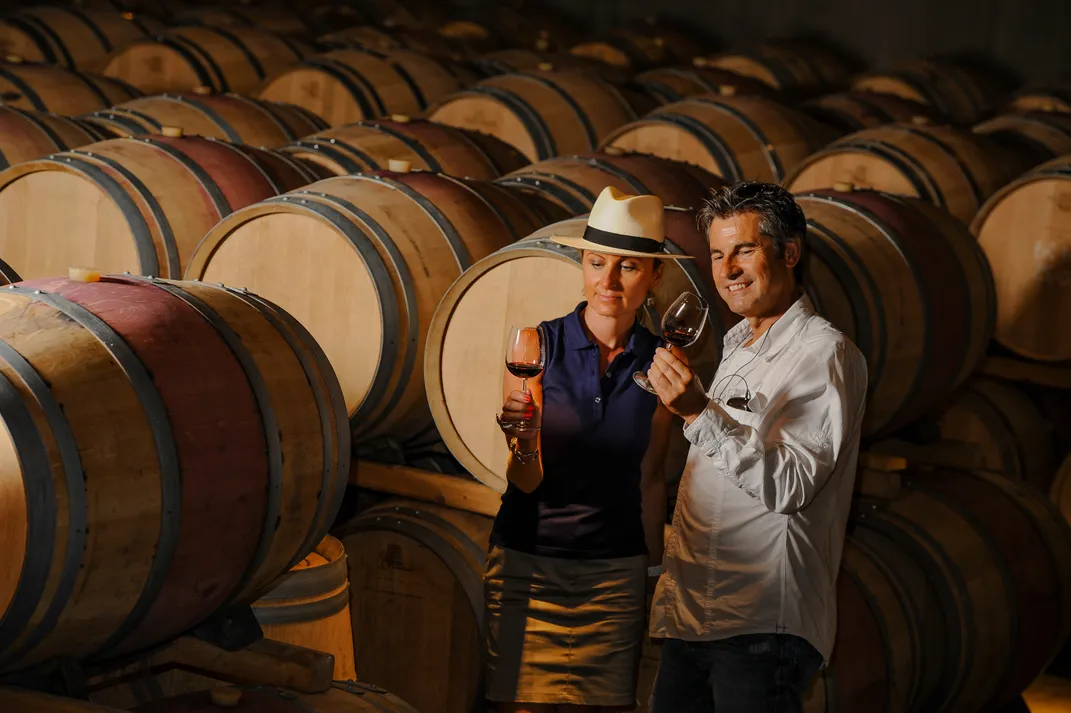 Tasting wines in Chile's wine region