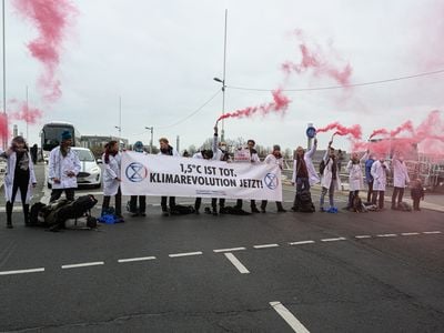 Scientist Rebellion protesters in Berlin, Germany