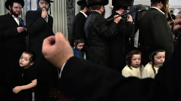 The insertion of a Torah scroll,. thumbnail
