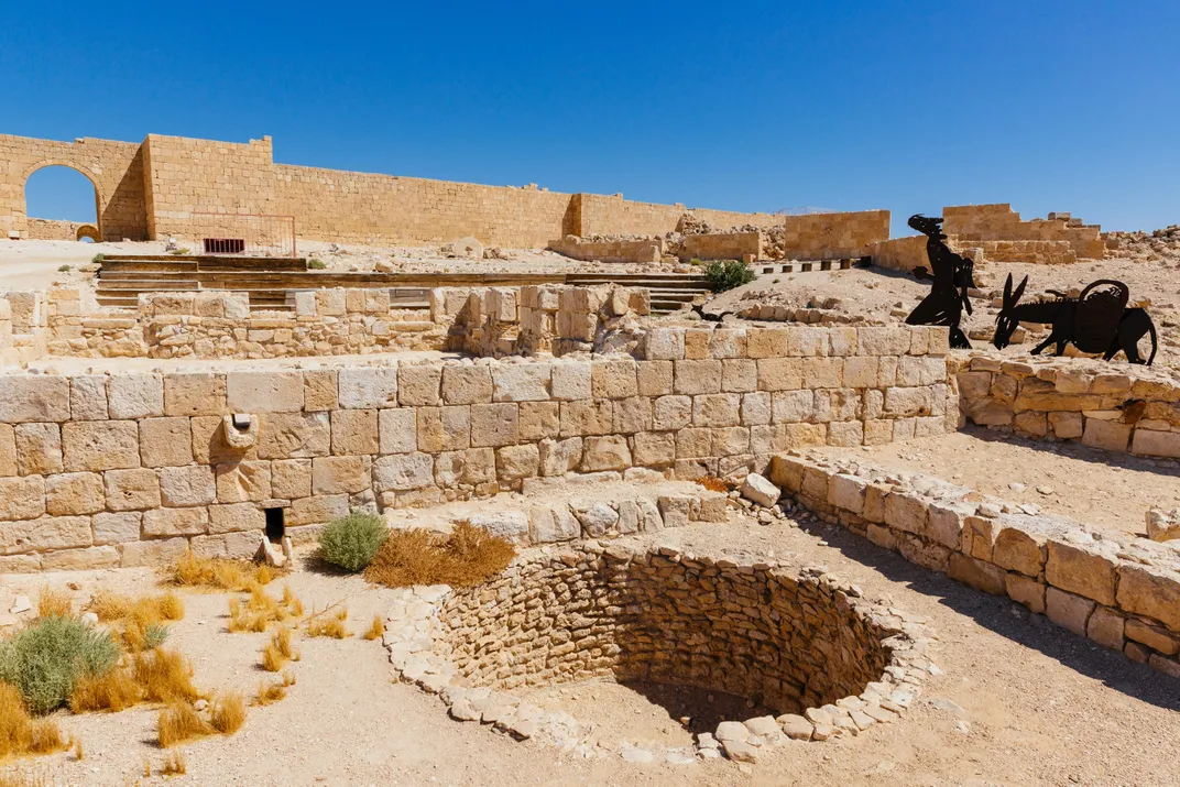 In Avdat National Park, a reconstructed wine press 