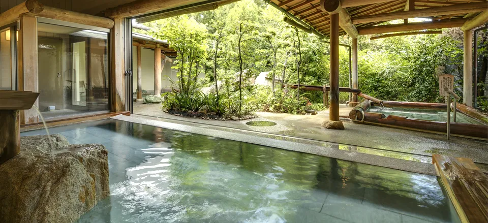  A hot springs bath, or onsen, at the Kobaitei ryokan 
