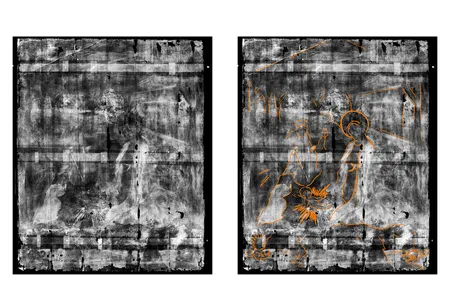X-ray analysis revealed a hidden landscape depicting the birth of Christ.
