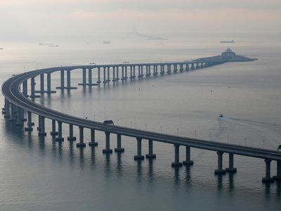 The Hong Kong-Zhuhai-Macau Bridge is seen in Hong Kong, Monday, Oct. 22, 2018.