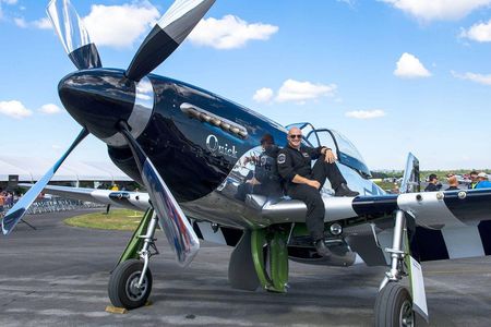 Scott Yoak with his P-51 Mustang, Quick Silver  