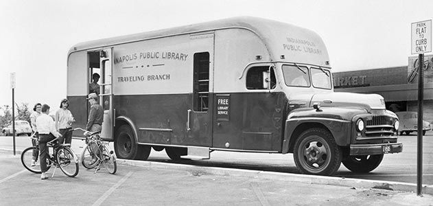 Bookmobile in community