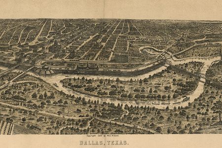 Aerial view of Dallas, Texas in 1892. 