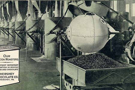 Cocoa roasters at the Hershey Chocolate Company in Pennsylvania