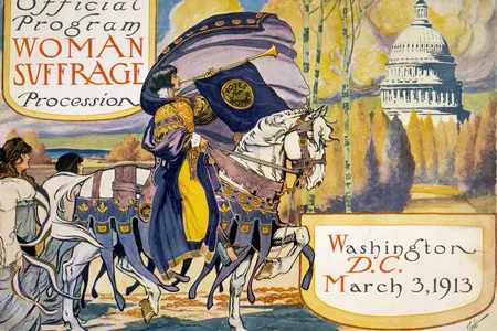 The program for the National American Woman Suffrage Association procession in the capital city. This march occurred before the rift between the more moderate NAWSA and the less conciliatory National Woman's Party.