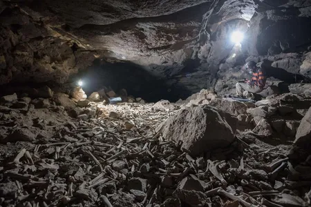 Researchers uncovered the remains in the Umm Jirsan lava tube in Saudi Arabia.
