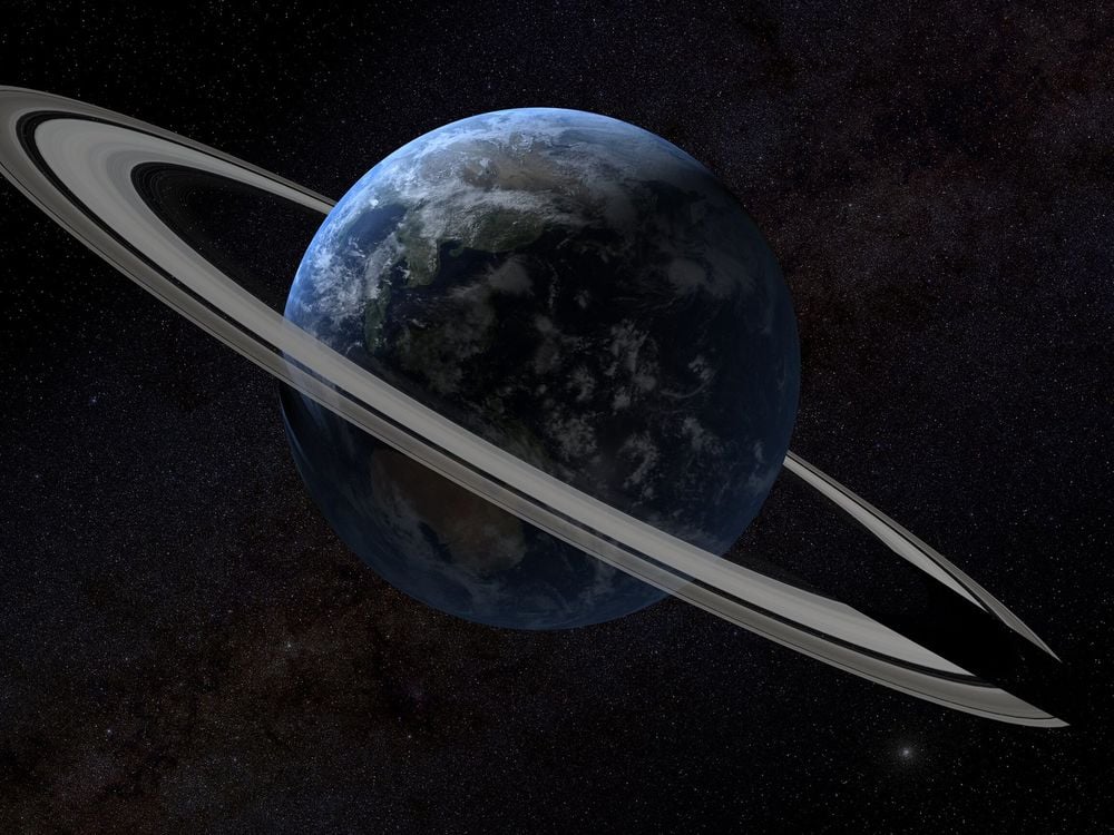 illustration of earth with a ring