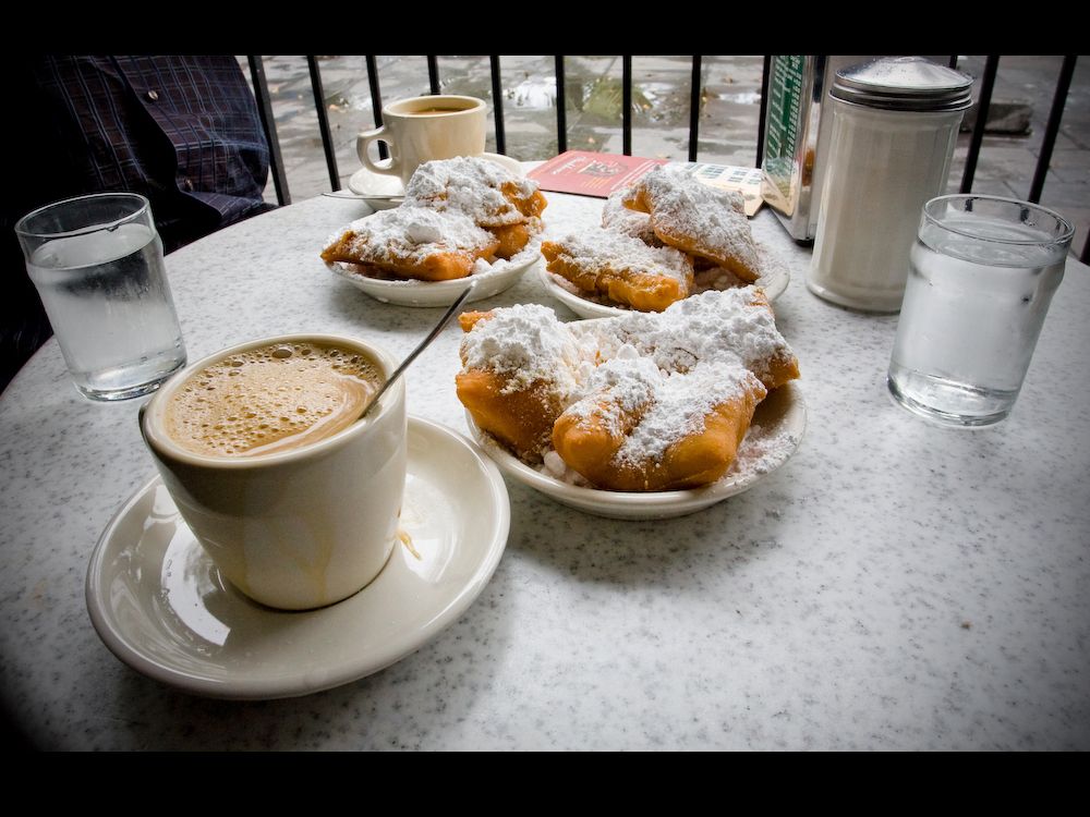 Coffee with beignet's at Cafe Du Monde