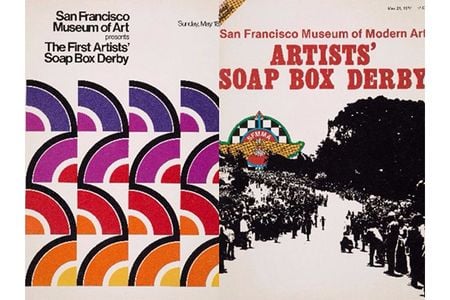 San Francisco Museum of Art program for the first artists' soap box derby, 1975 May 18. Jan Butterfield papers, 1950-1997; Official magazine of the San Francisco Museum of Modern Art artists' soap box derby, 1978 May 21. Jan Butterfield papers, 1950-1997