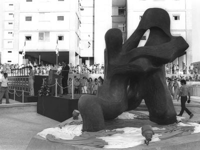 A memorial ceremony held in 1974 in Tel Aviv, where a tribute to the victims of the Munich massacre was unveiled.