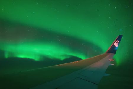 View out of the window during the inaugural Flight to the Lights