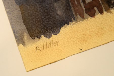 Adolf Hitler's signature pictured on June 11, 2015 in the Weidler auction house in Nuremberg, southern Germany.