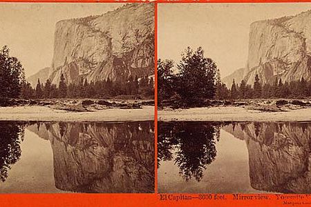 Carleton Watkins stereograph of El Capitan in Yosemite