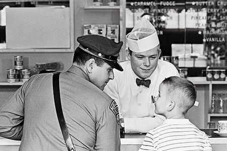 Norman Rockwell recruited Stockbridge neighbors, including state trooper Richard Clemens and 8-year-old Eddie Locke, to model for The Runaway.