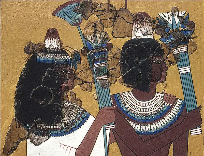 Ancient Egyptian head cone art