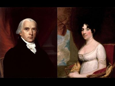 James and Dolley Madison portraits, painted by Gilbert Stuar