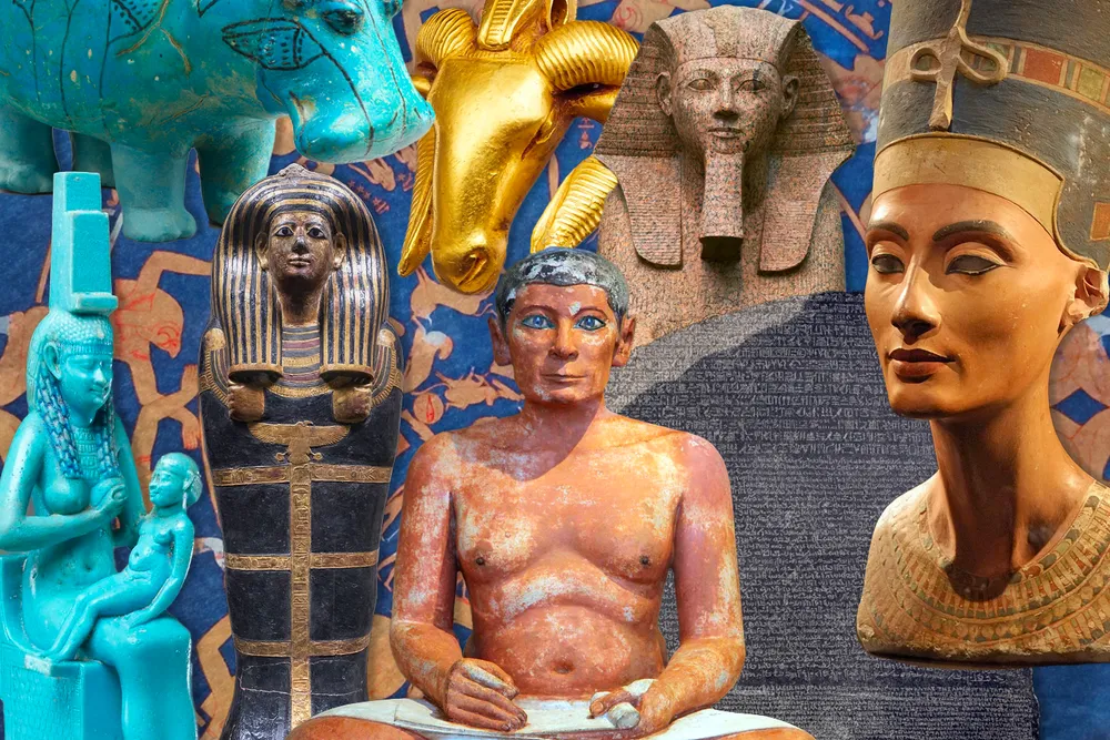 Illustration of Egyptian treasures held overseas