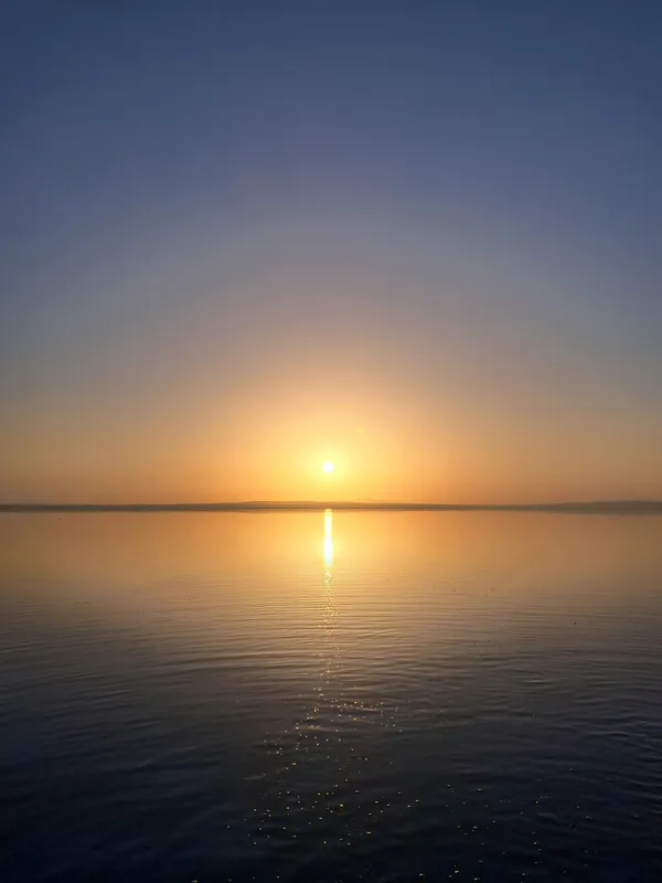 Sunset in the salt lake thumbnail