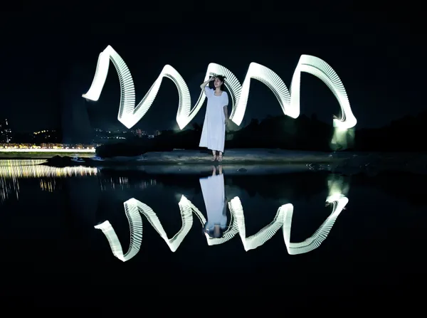 Qu Jiang paints at night thumbnail