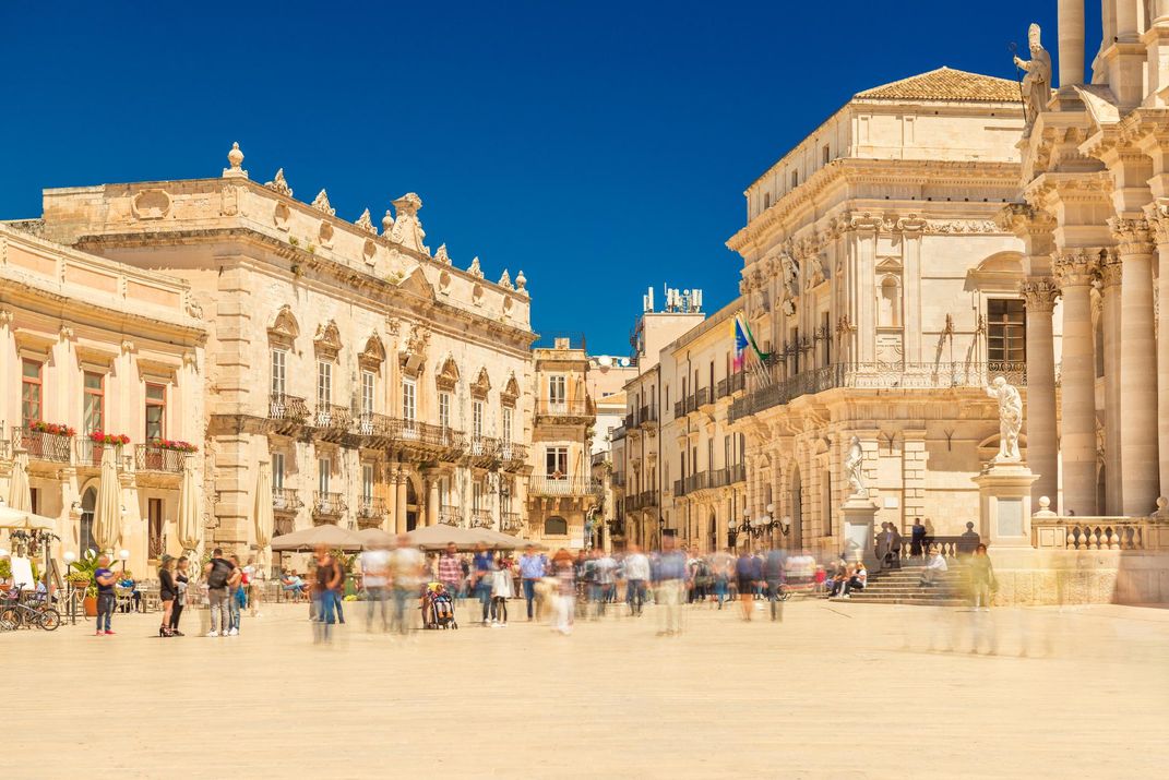 Piazza near cathedral on Ortygia