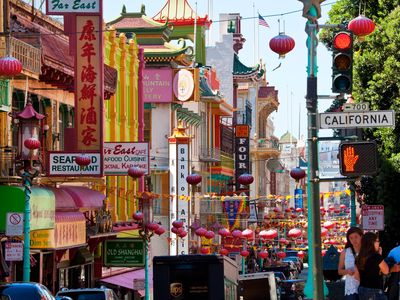 San Francisco's modern-day Chinatown. Old Chinatown was almost completely destroyed during the earthquake of 1906 and the fires that ensued. 