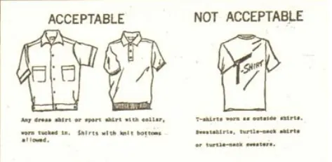 Dress code illustration, 1960s