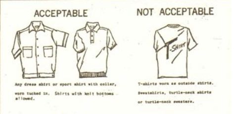 Dress code illustration, 1960s