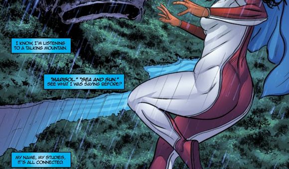 Comic book illustration from La Borinqueña #1,written and created by Edgardo Miranda-Rodriguez. Illustration by Will Rosado and digital colors by Juan Fernández.© 2016 SomosArte, LLC.