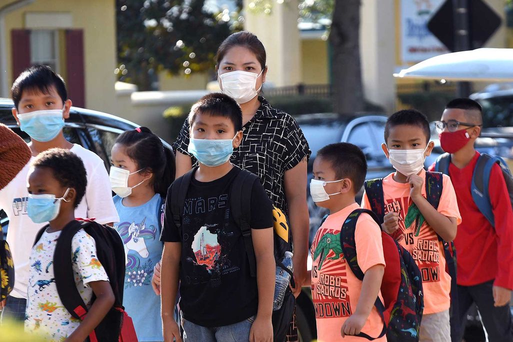 Kids Wearing Masks to Protect Against Covid-19