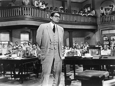Gregory Peck as Atticus Finch in the 1962 film adaptation of To Kill a Mockingbird