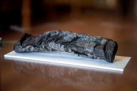 One of the&nbsp;scrolls carbonized by the eruption of Mount Vesuvius