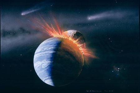 Visualization of the giant impact that formed the moon