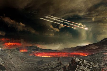 Artist's conception of early Earth. Life survived here, but what about other places?