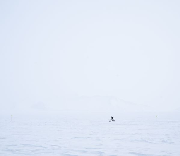 Biking on the Blue Ice Sheet in Antarctica thumbnail
