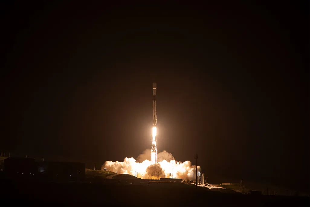 A rocket launches from California