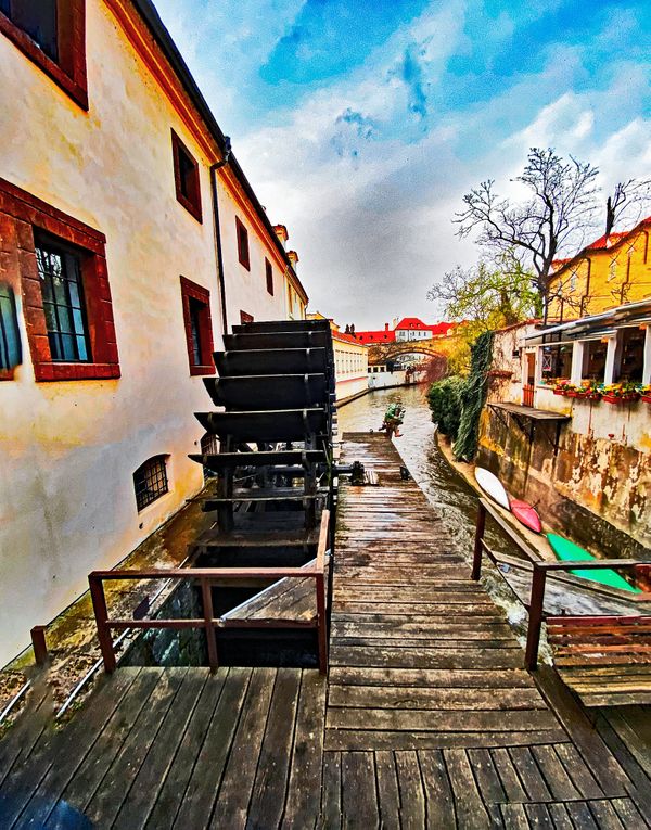 Prague Canal With Water Wheel thumbnail