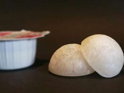 Made of sugar, these milk pods could someday replace traditional creamer cups.