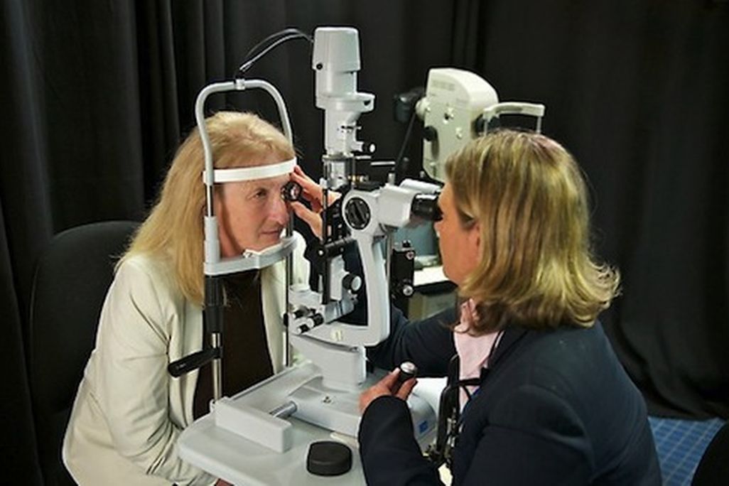 Dianne Ashworth has her eyes, both bionic and natural, tested.
