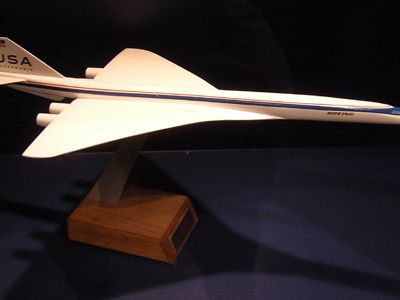 Model of a supersonic transport, circa late 1960s.