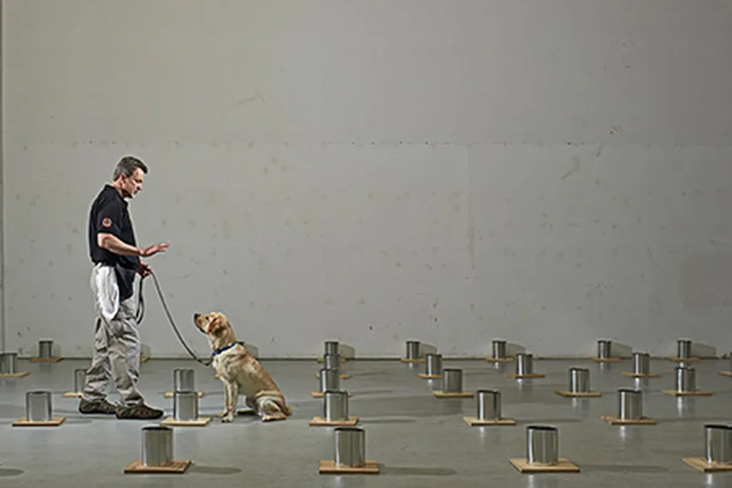 Bomb dog and trainer