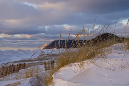 Winter on Empire Beach, a popular tourist destination at Sleeping Bear Dunes National Lakeshore