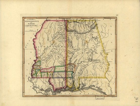 A map of the Mississippi Territory c. 1817