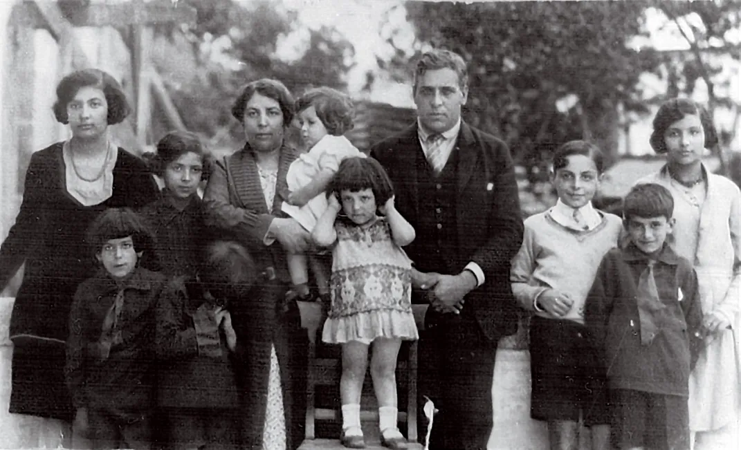 Aristides and Angelina with nine of their children