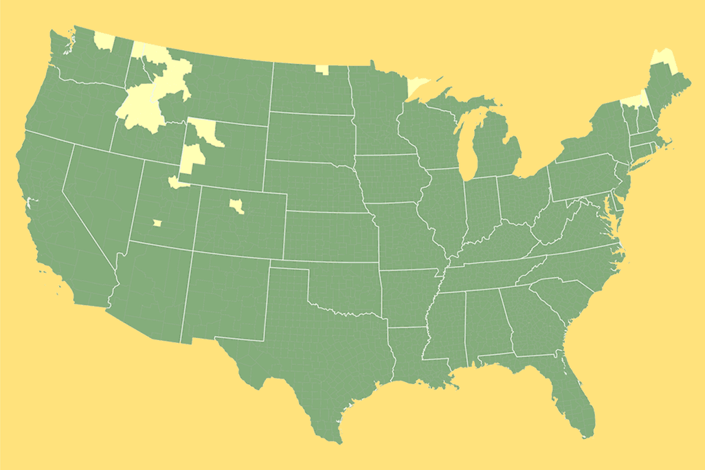 Moving image showing colors across the United States