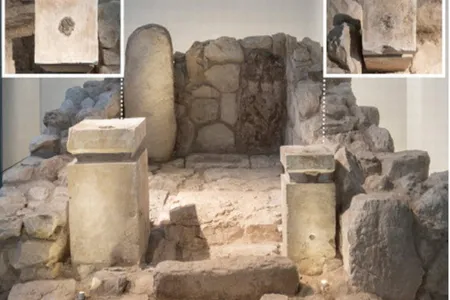 Archaeologists found the two altars seen here featured burnt cannabis (right) and frankincense (left), respectively. 