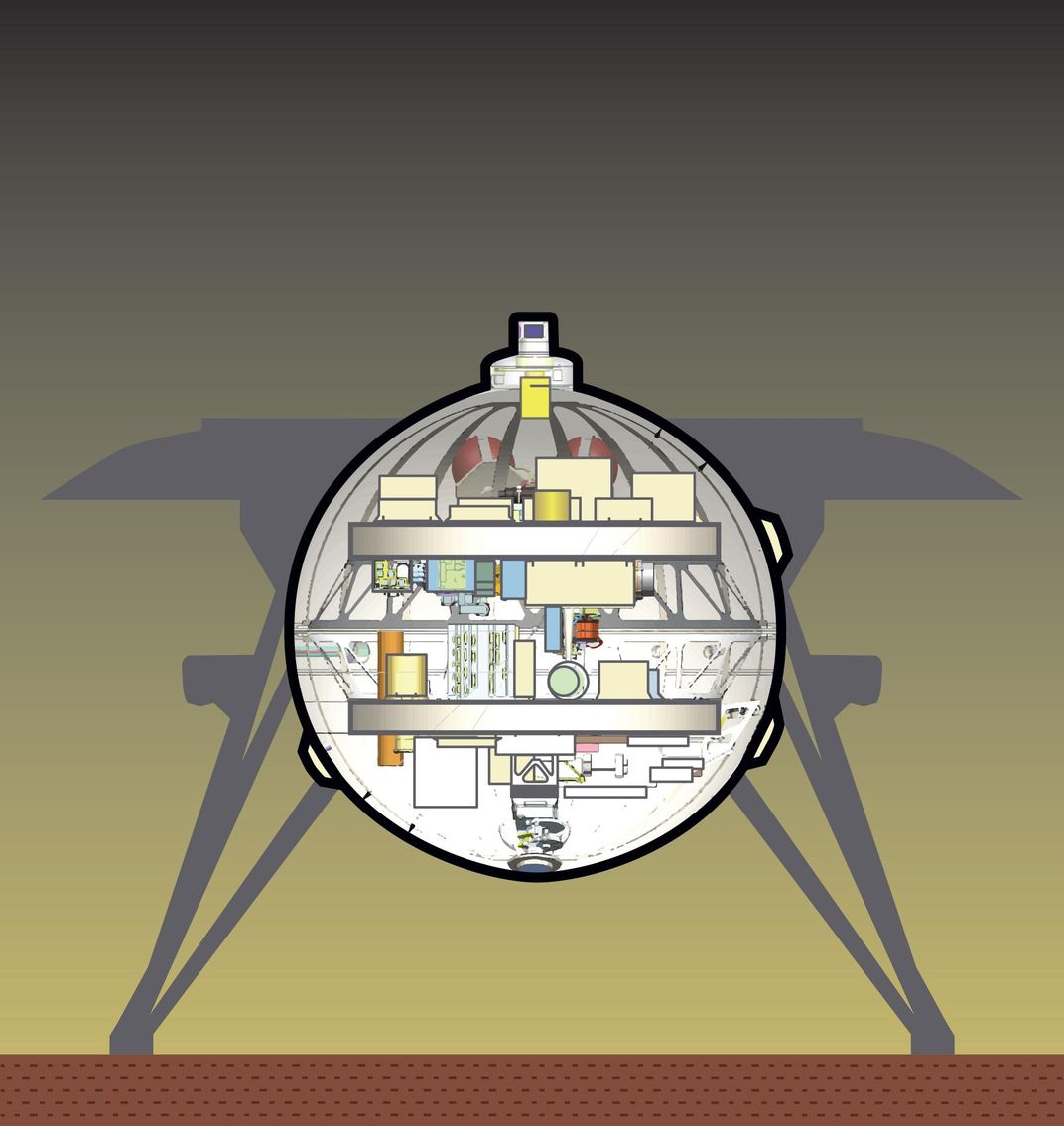 infographic showing the two decks inside the Venus lander